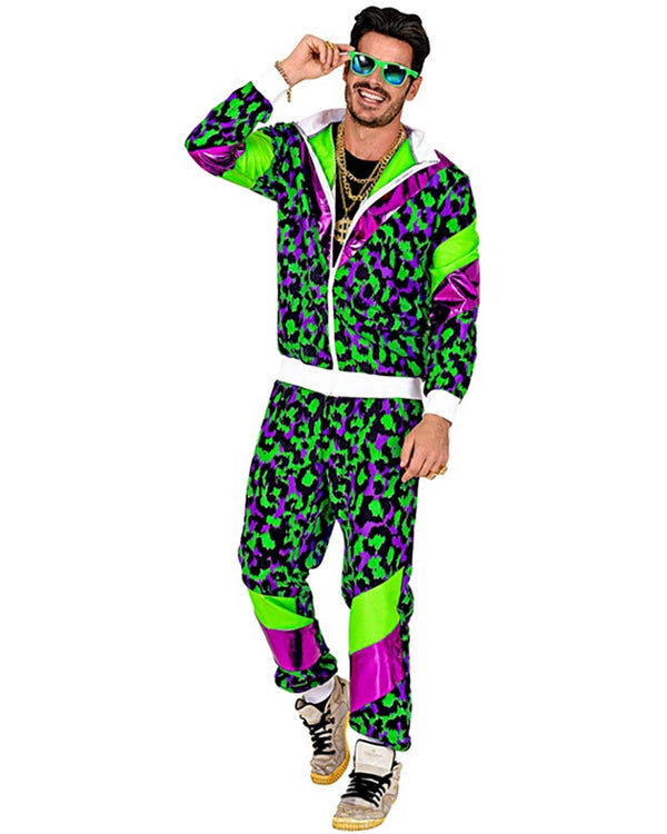 80s Green Party Animal Shell Suit Adults Costume