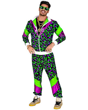 80s Green Party Animal Shell Suit Adults Costume