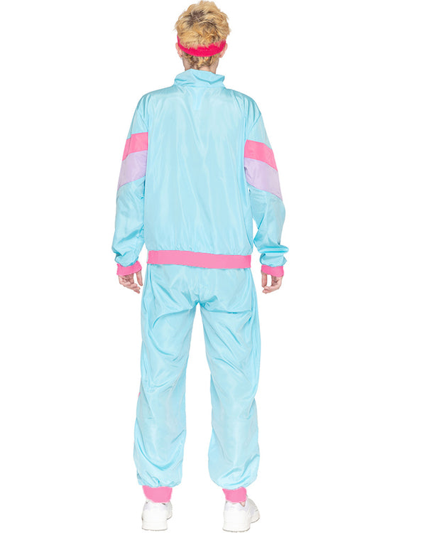 80s Pastel Blue Tracksuit Adult Plus Size Costume
