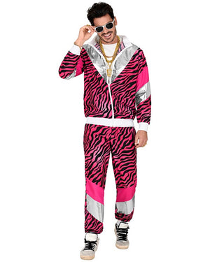 80s Pink Tiger Shell Suit Adults Costume