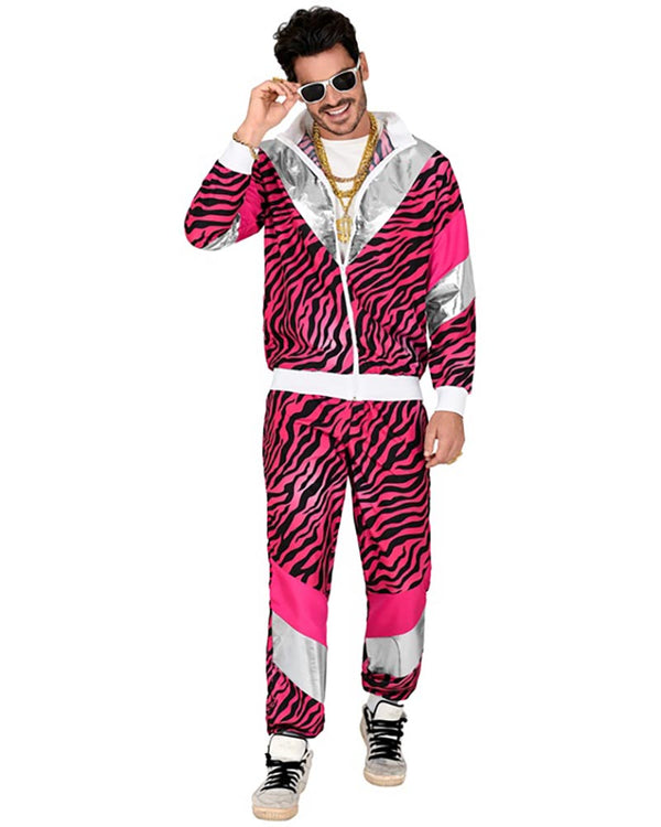 80s Pink Tiger Shell Suit Adults Costume