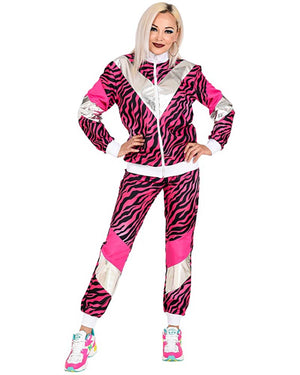 80s Pink Tiger Shell Suit Adults Costume