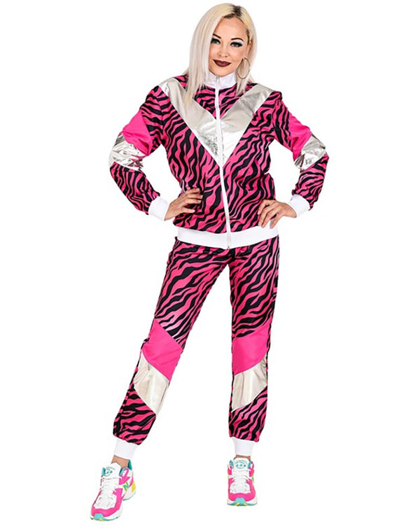 80s Pink Tiger Shell Suit Adults Costume