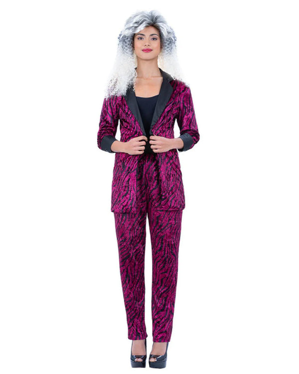 80s Pink Zebra Suit Deluxe Womens Costume