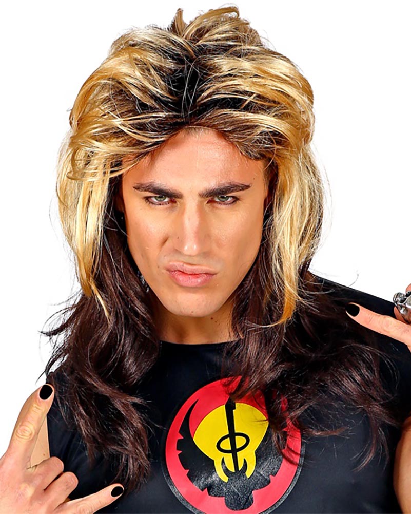 80s Rocker Blonde and Brown Mullet Wig