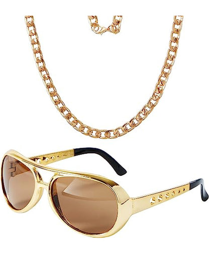 80s Rockstar Glasses and Necklace Set