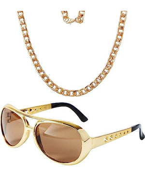 80s Rockstar Glasses and Necklace Set