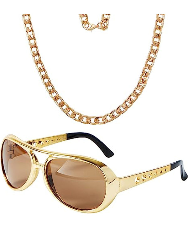 80s Rockstar Glasses and Necklace Set