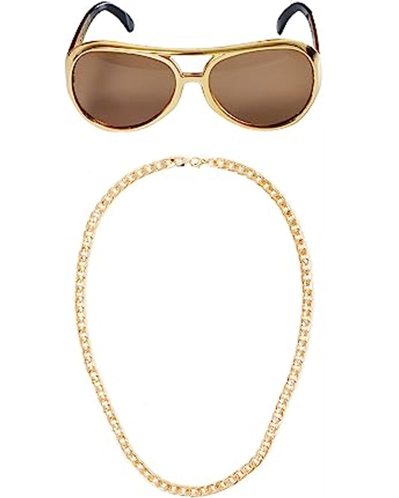 80s Rockstar Glasses and Necklace Set