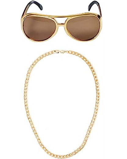 80s Rockstar Glasses and Necklace Set