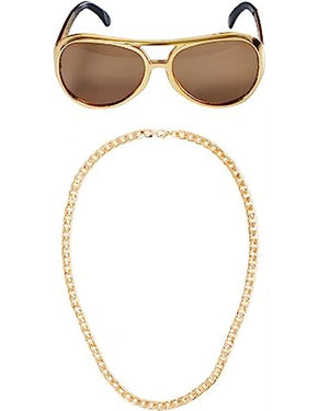 80s Rockstar Glasses and Necklace Set