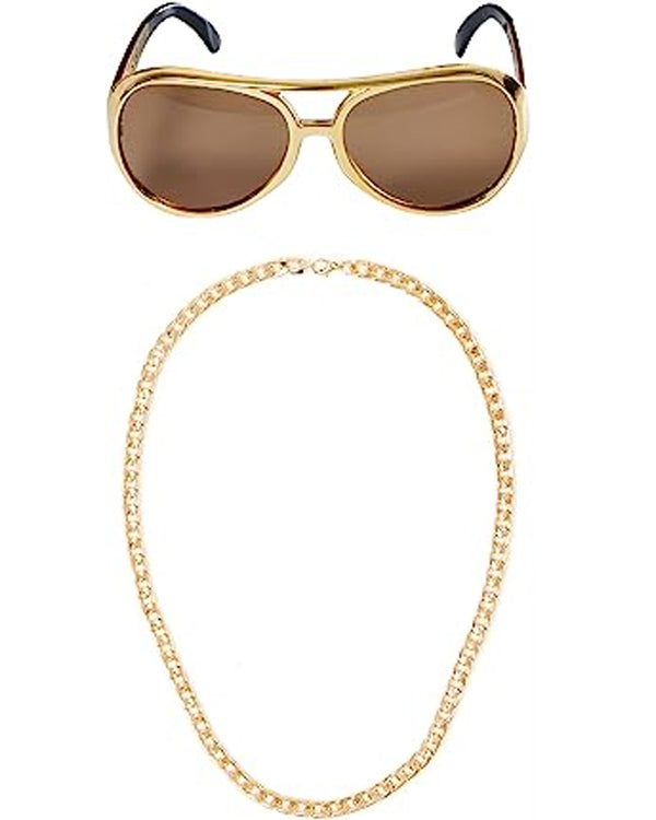 80s Rockstar Glasses and Necklace Set