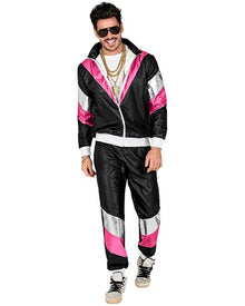 80s Shining Leather Look Shell Suit Adults Costume