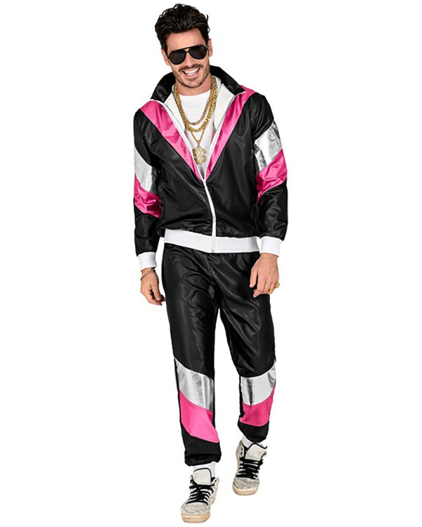 80s Shining Leather Look Shell Suit Adults Costume