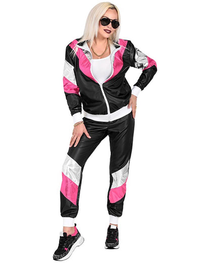 80s Shining Leather Look Shell Suit Adults Costume