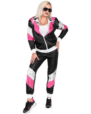 80s Shining Leather Look Shell Suit Adults Costume