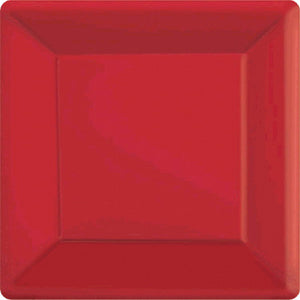 Apple Red 17cm Square Paper Plates Pack of 20