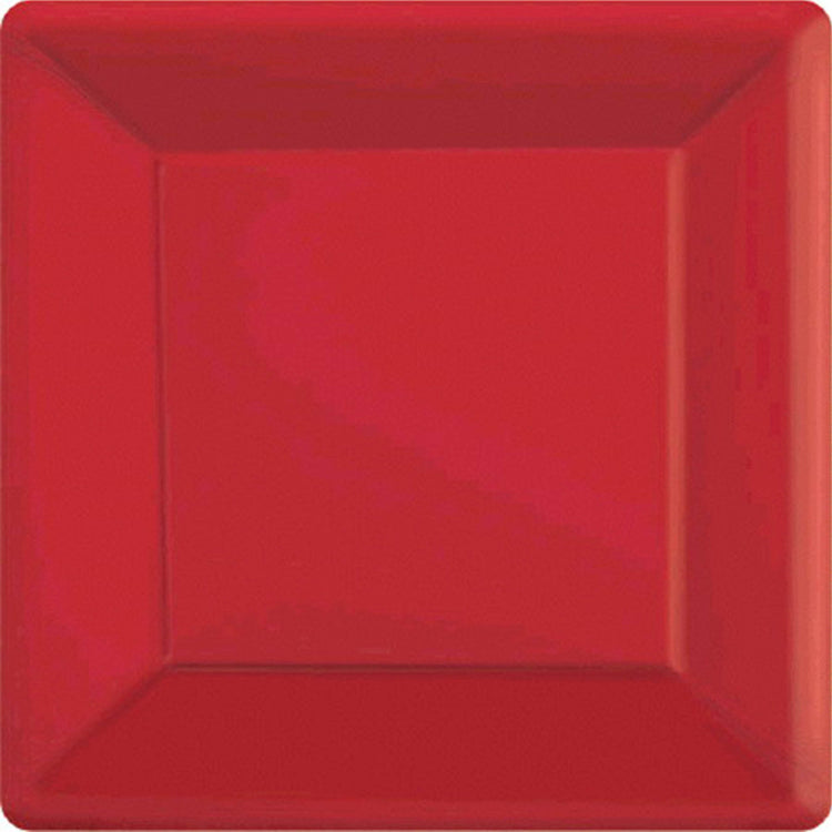 Apple Red 17cm Square Paper Plates Pack of 20