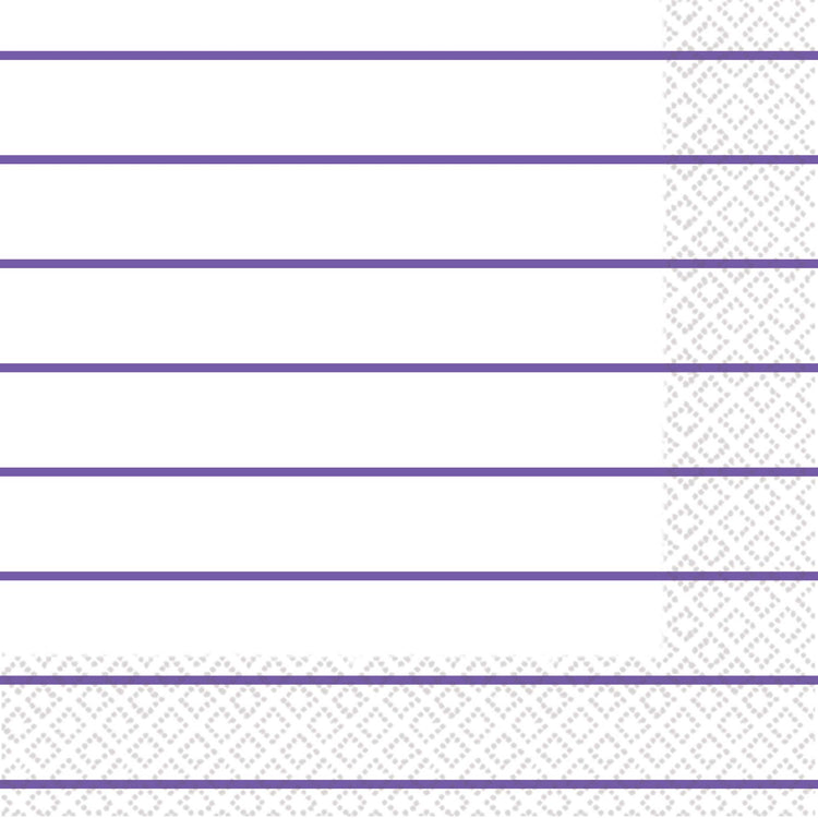 New Purple Stripes 2ply Lunch Napkins Pack of 16