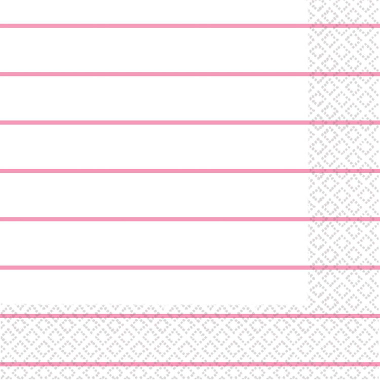 New Pink Stripes 2ply Lunch Napkins Pack of 16