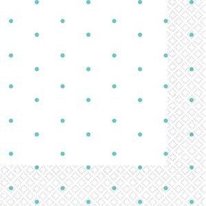 Robins Egg Blue Dots 2ply Beverage Napkins Pack of 16