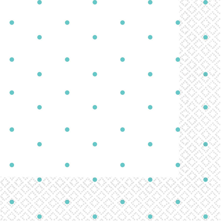 Robins Egg Blue Dots 2ply Beverage Napkins Pack of 16