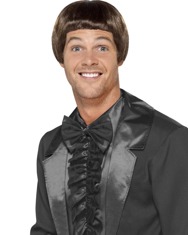 90s Short Brown Bowl Cut Wig