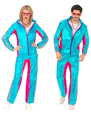 90s Blue Electronic Dance Music Adult Tracksuit
