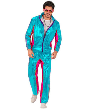 90s Blue Electronic Dance Music Adult Tracksuit