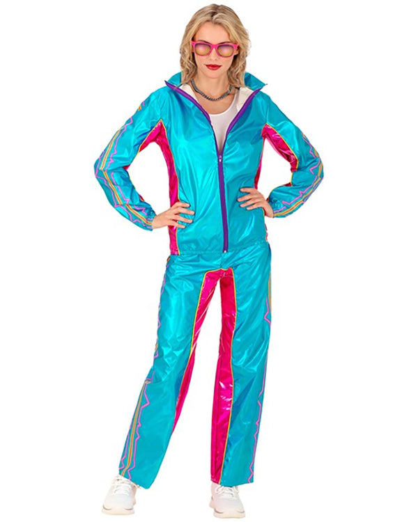 90s Blue Electronic Dance Music Adult Tracksuit