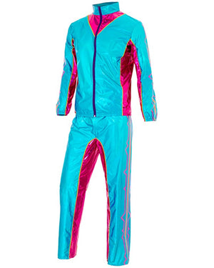 90s Blue Electronic Dance Music Adult Tracksuit