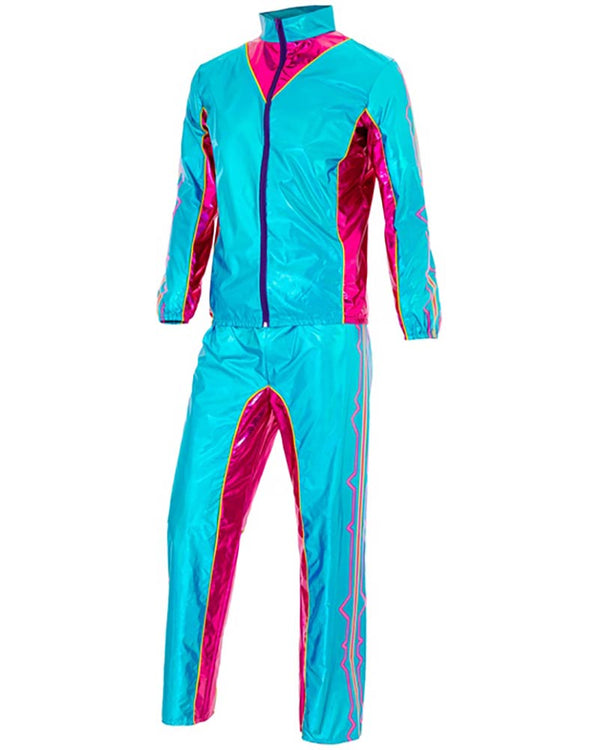 90s Blue Electronic Dance Music Adult Tracksuit