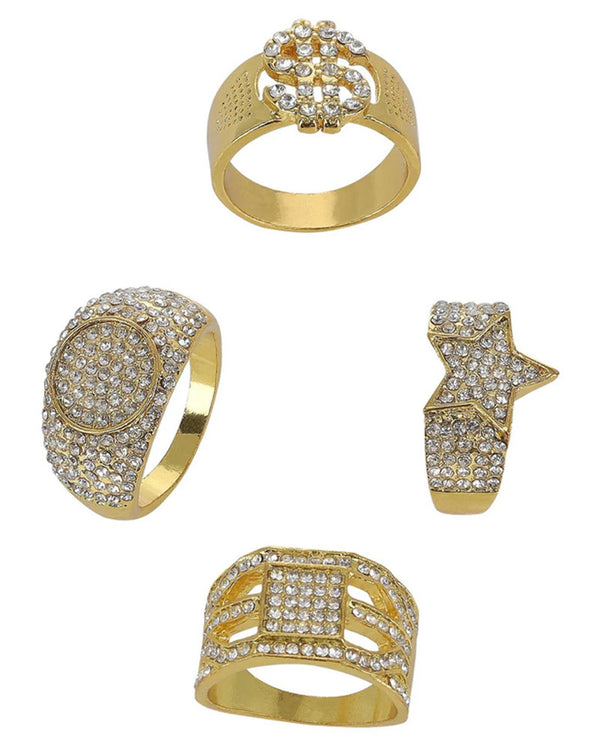 90s Gold and Diamond Bling Rings
