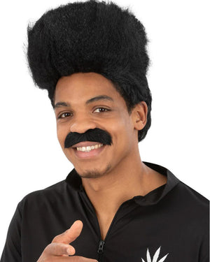 90s High Top Short Black Wig