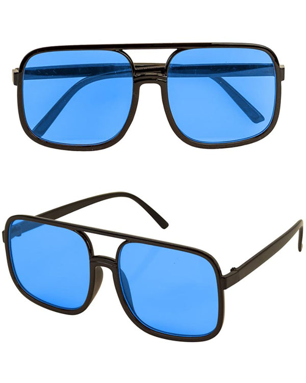 90s Hip Hop Glasses with Azure Lenses