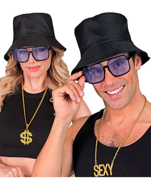 90s Hip Hop Glasses with Azure Lenses