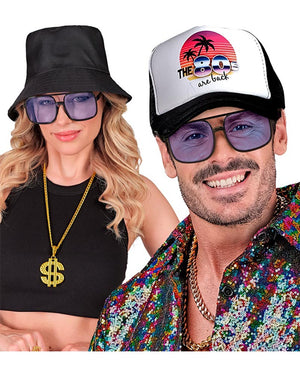 90s Hip Hop Glasses with Azure Lenses