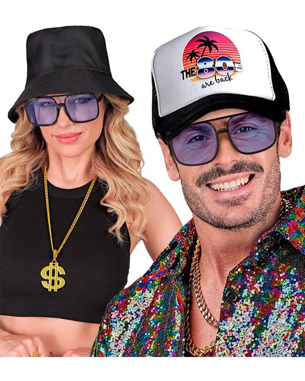 90s Hip Hop Glasses with Azure Lenses