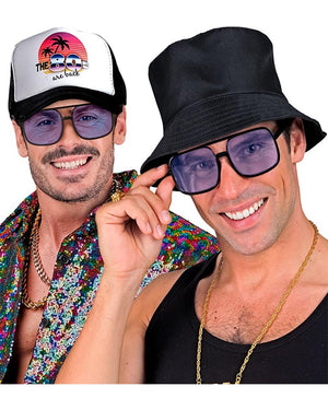 90s Hip Hop Glasses with Azure Lenses