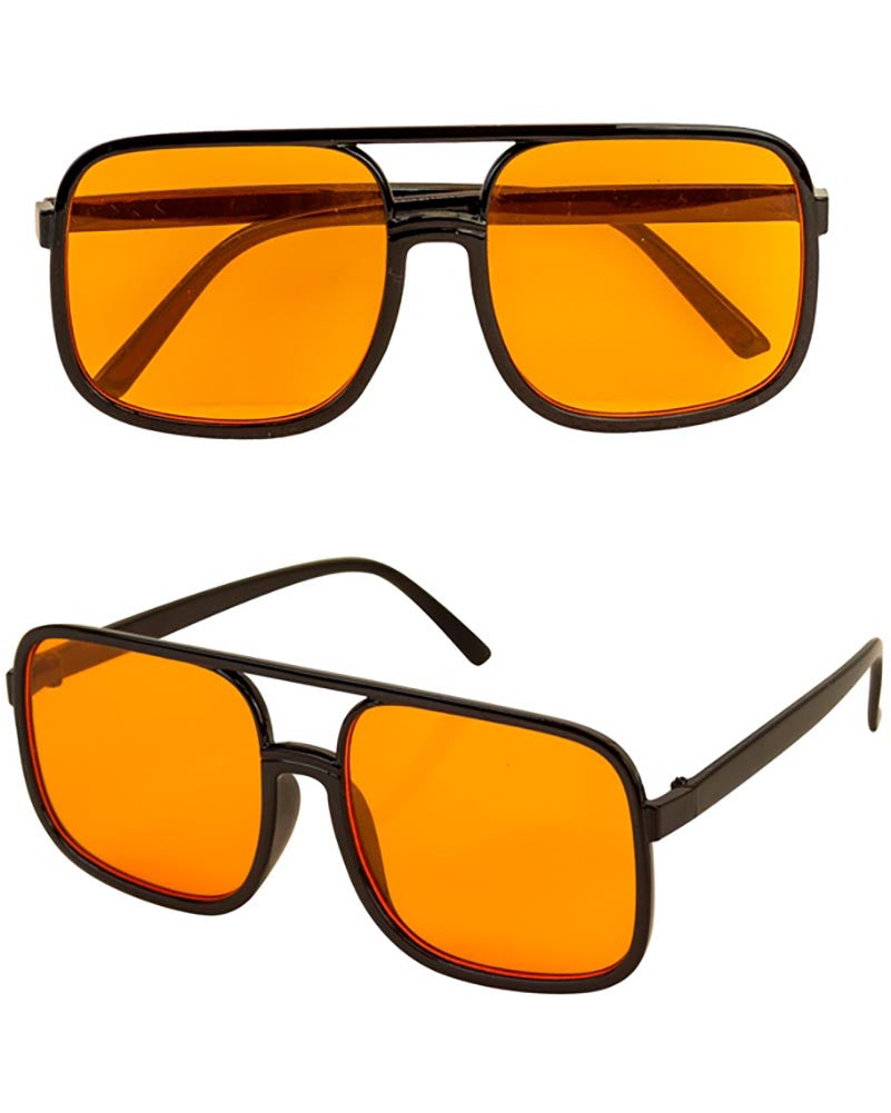 90s Hip Hop Glasses with Orange Lenses