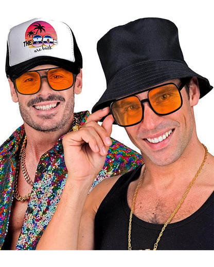 90s Hip Hop Glasses with Orange Lenses