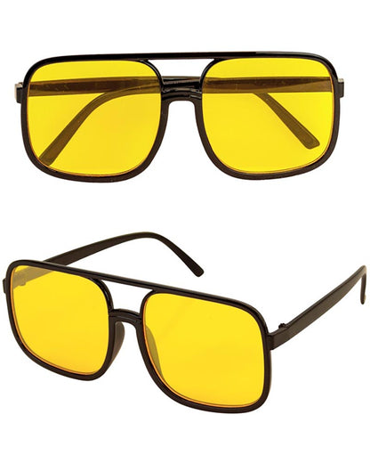 90s Hip Hop Glasses with Yellow Lenses