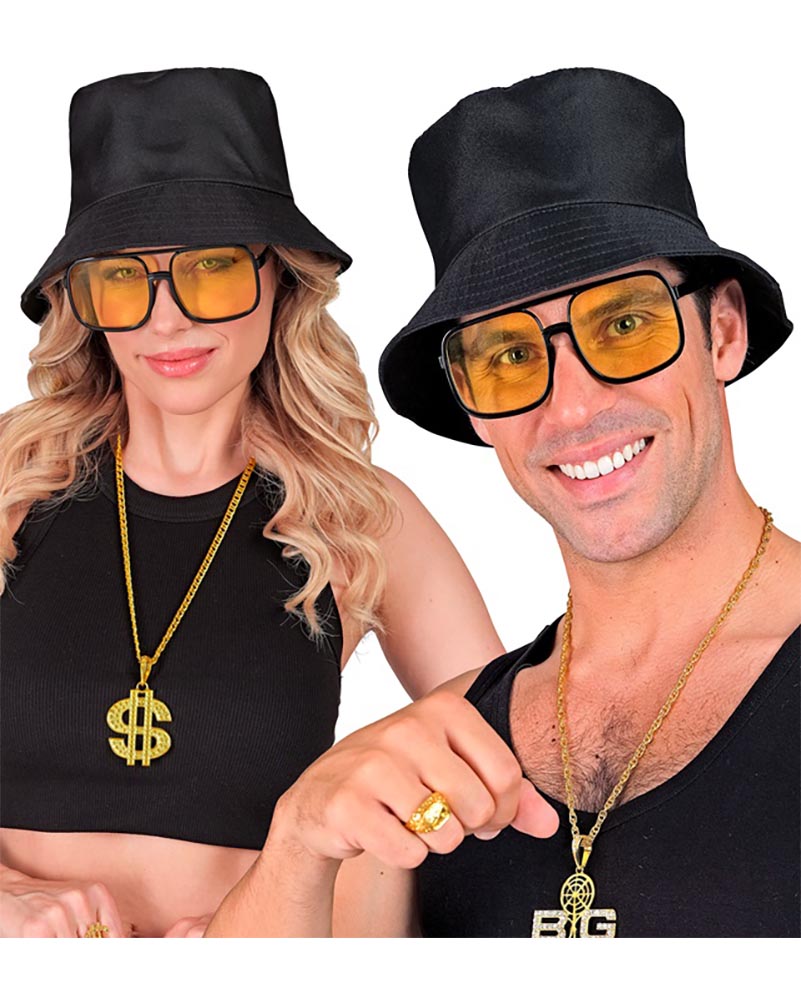 90s Hip Hop Glasses with Yellow Lenses