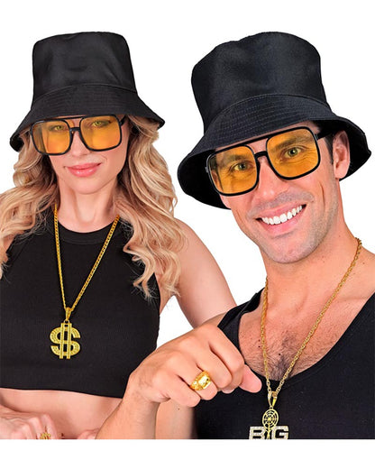 90s Hip Hop Glasses with Yellow Lenses