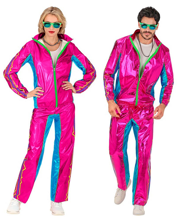90s Pink Electronic Dance Music Adult Tracksuit
