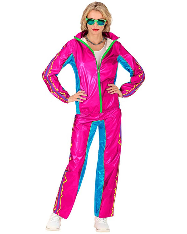 90s Pink Electronic Dance Music Adult Tracksuit