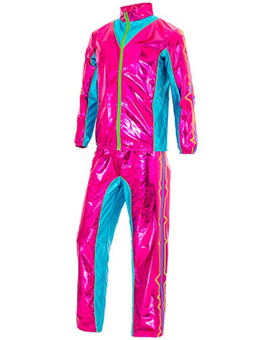90s Pink Electronic Dance Music Adult Tracksuit