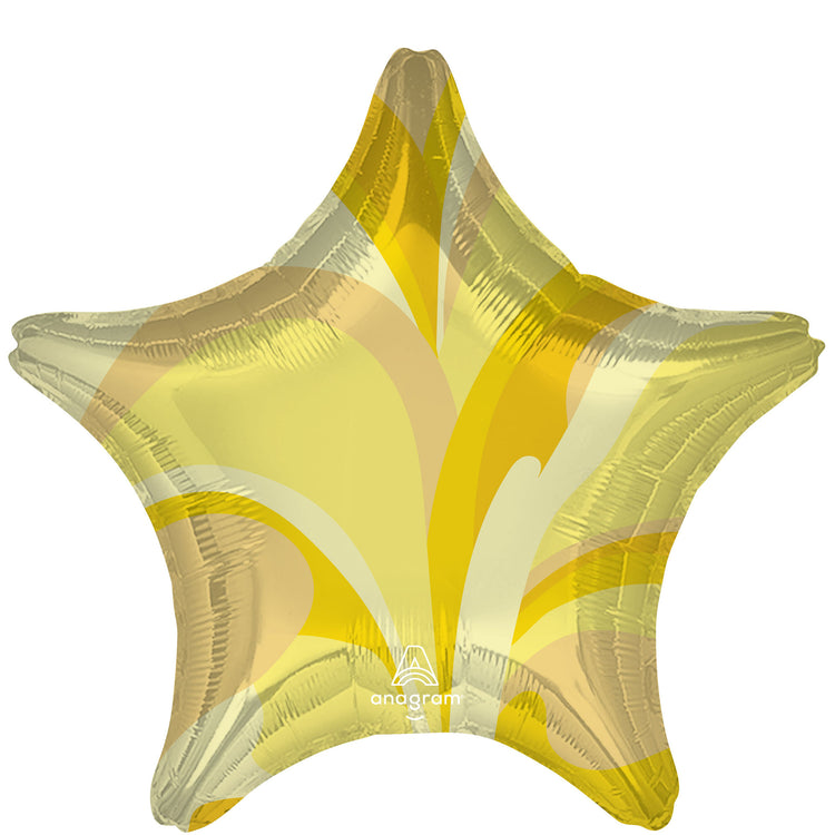 45cm Standard Star XL Gold Macro Marble Foil Balloon