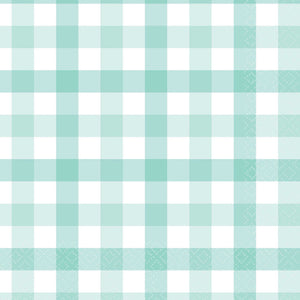 Gingham Lunch Napkin FSC Pastel Mint