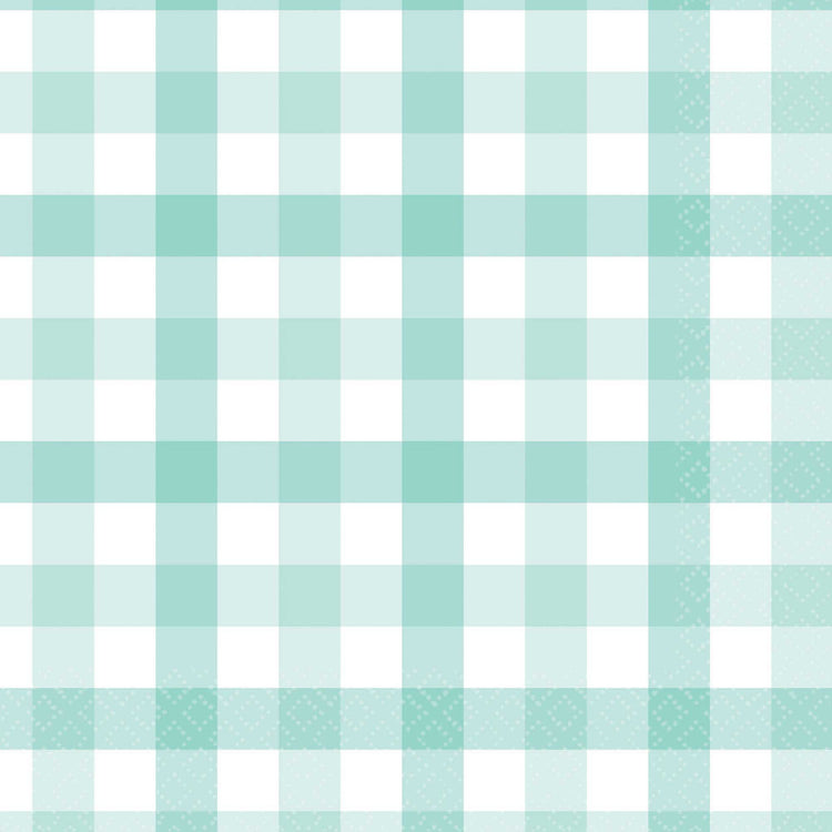 Gingham Lunch Napkin FSC Pastel Mint